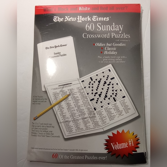 2004 The New York Times 60 Sunday Crossword Puzzles With Handy Travel Case - Picture 6 of 8